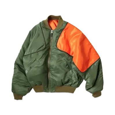 KAPITAL MA-1 NYLON SHAM BOMBER JACKET "Khaki"