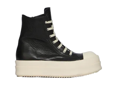 Rick Owens Women's SS26 Mega Bumper Sneaks Tumbled Lamb "Black/Milk"
