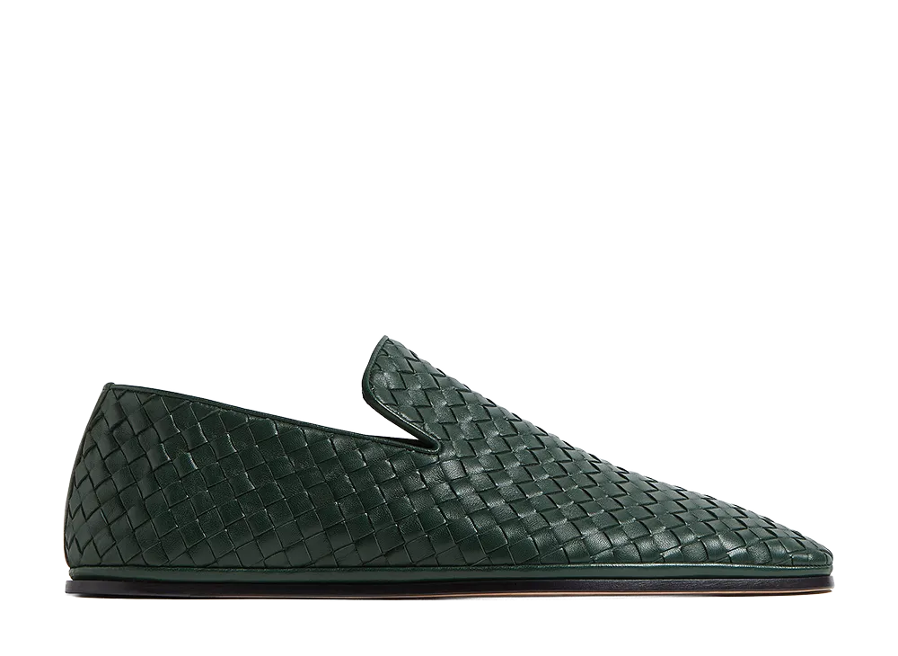 Bottega Veneta Palazzo Slippers "Alpi Green"