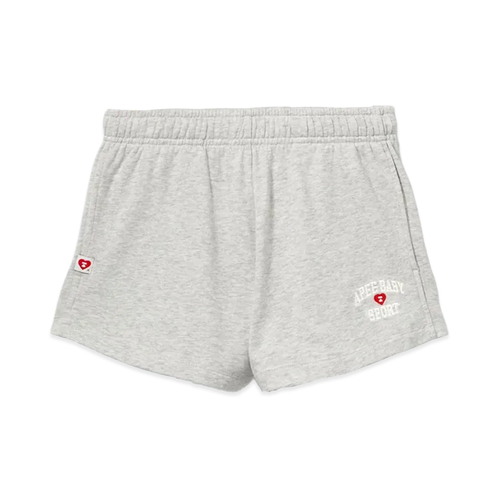A BATHING APE Women's Apee Kids Embroidery Sweat Shorts "Gray"