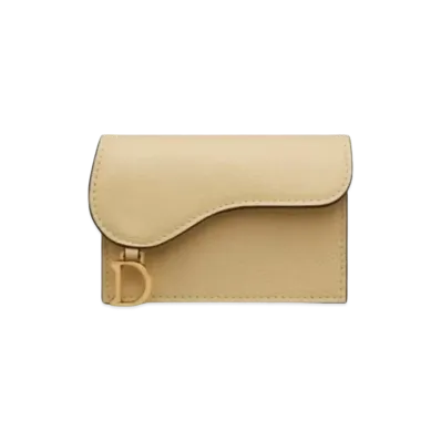 Dior Saddle Flip Card Holder "Light Yellow"