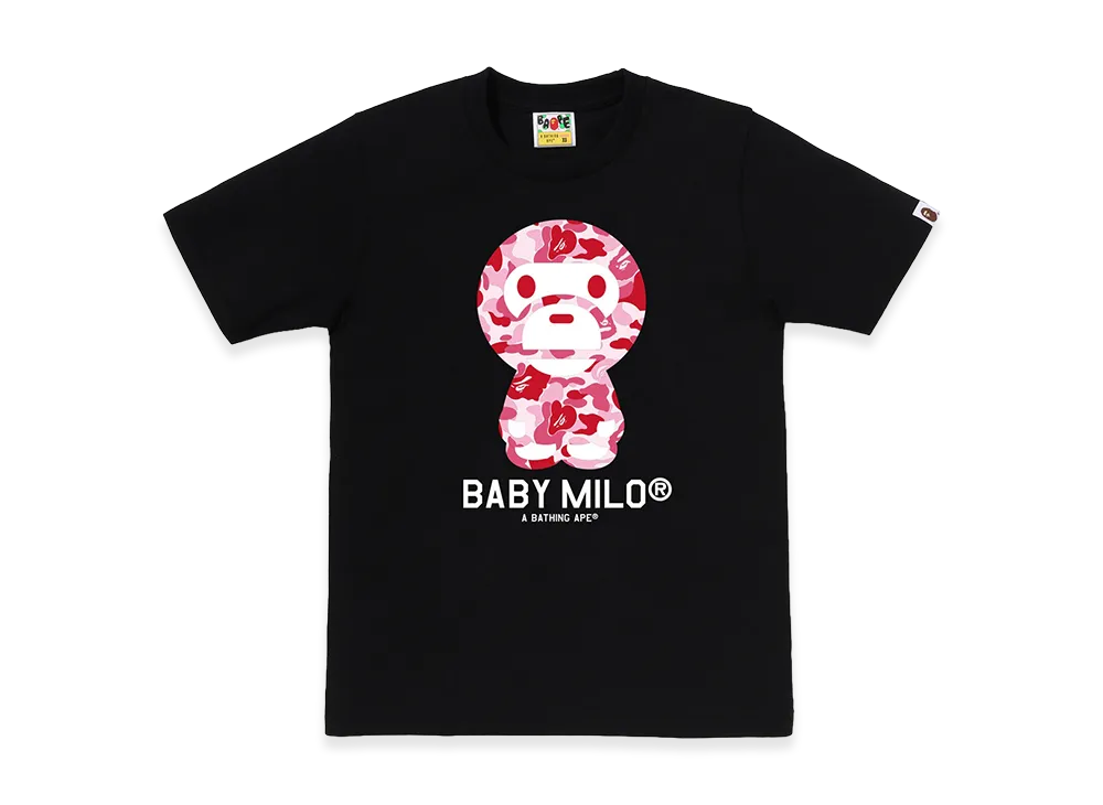 A BATHING APE Women's ABC Camo Baby Milo Tee "Black/Pink"