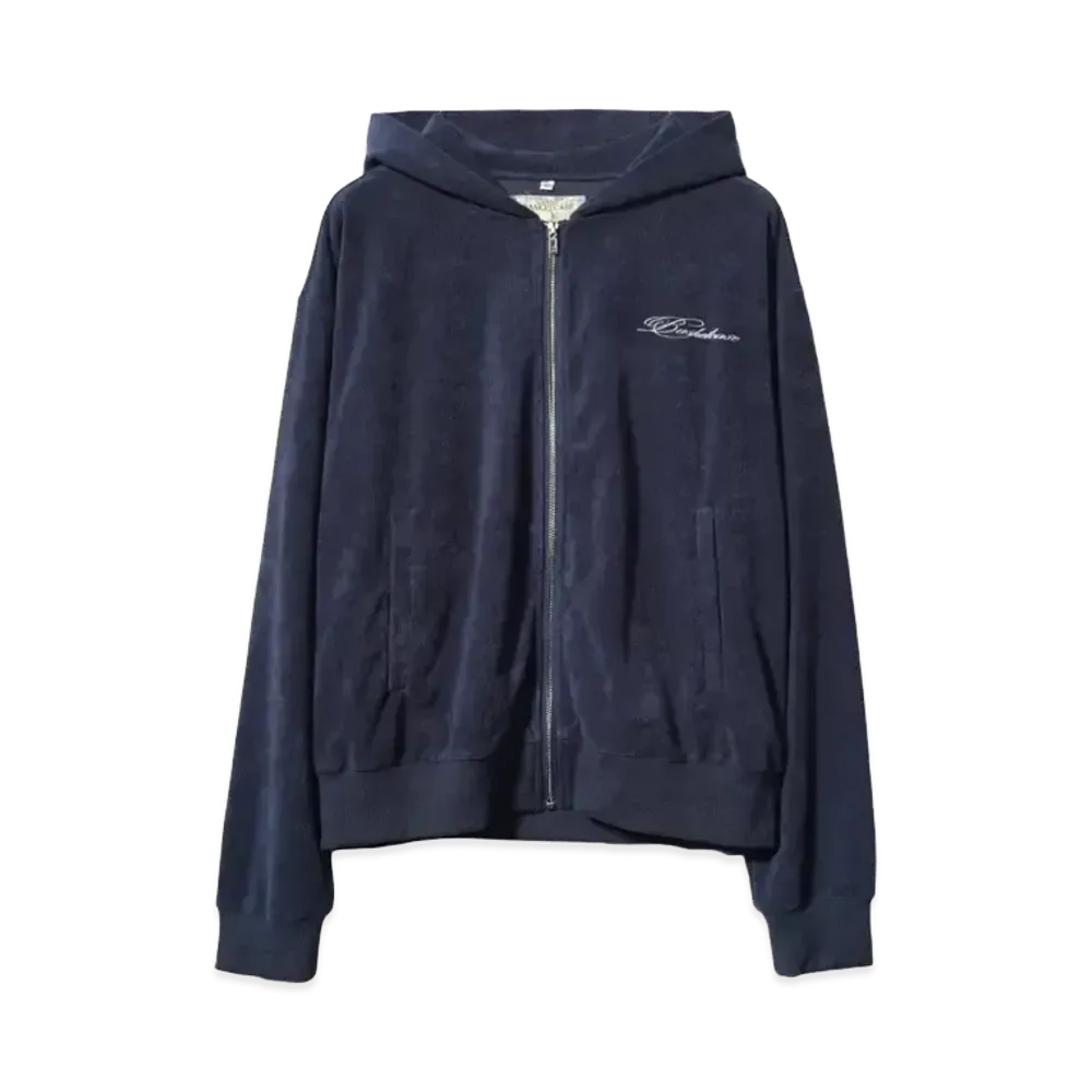 Basketcase CHANDELIER, velour zip up "NAVY"