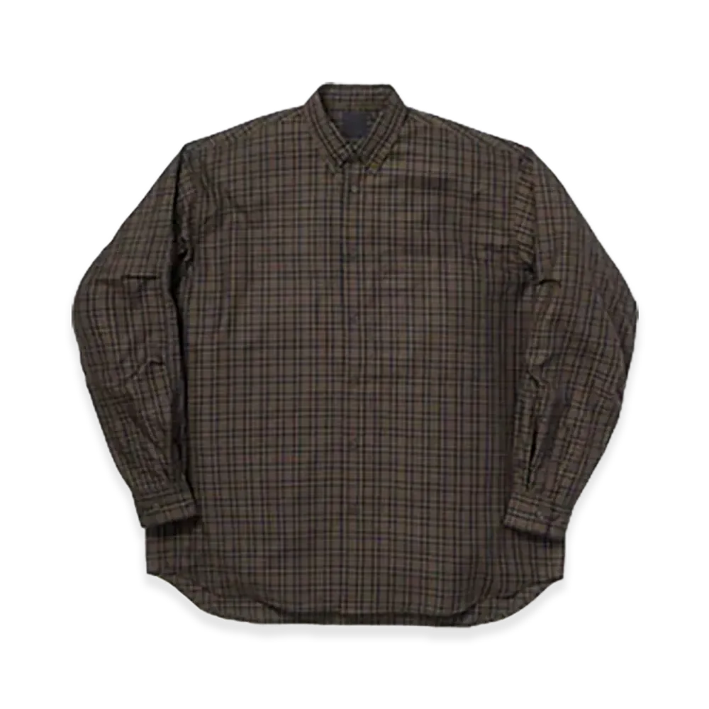 DAIWA PIER39 Women's Tech Button Down Shirt L/S Plaids "Light Brown"