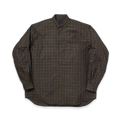 DAIWA PIER39 Women's Tech Button Down Shirt L/S Plaids "Light Brown"
