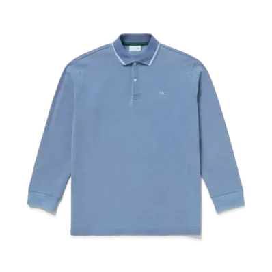LACOSTE Loose Fit Big Pique Ground Indigo Polo Shirt "Indigo Blue"
