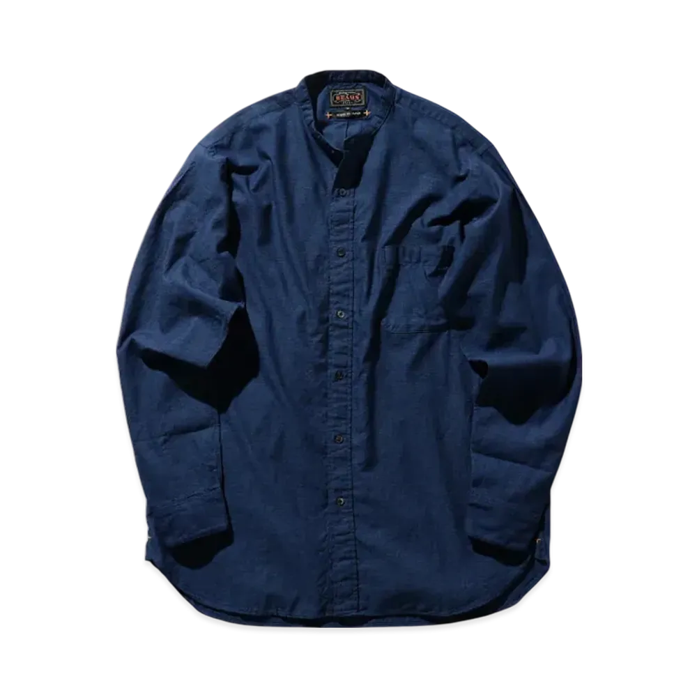 BEAMS Band Collar Indigo Chambray "Indigo"