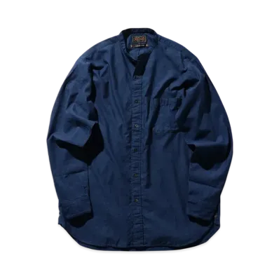 BEAMS Band Collar Indigo Chambray "Indigo"