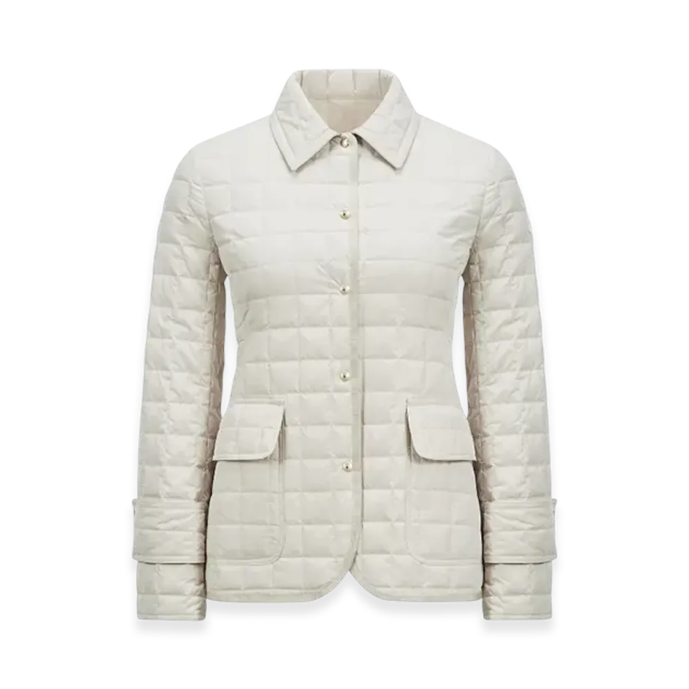 MONCLER Epinal Square-Quilted Down Shirt Jacket "White"