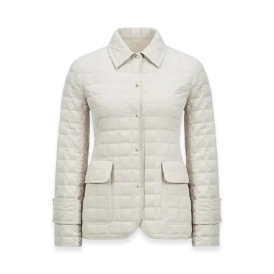 MONCLER Epinal Square-Quilted Down Shirt Jacket "White"