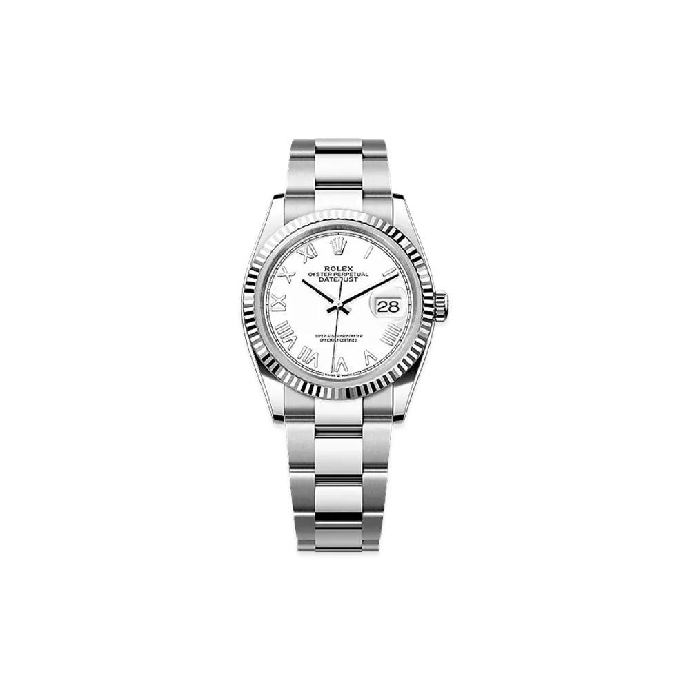 ROLEX Datejust 36 Oystersteel & White Gold "White"