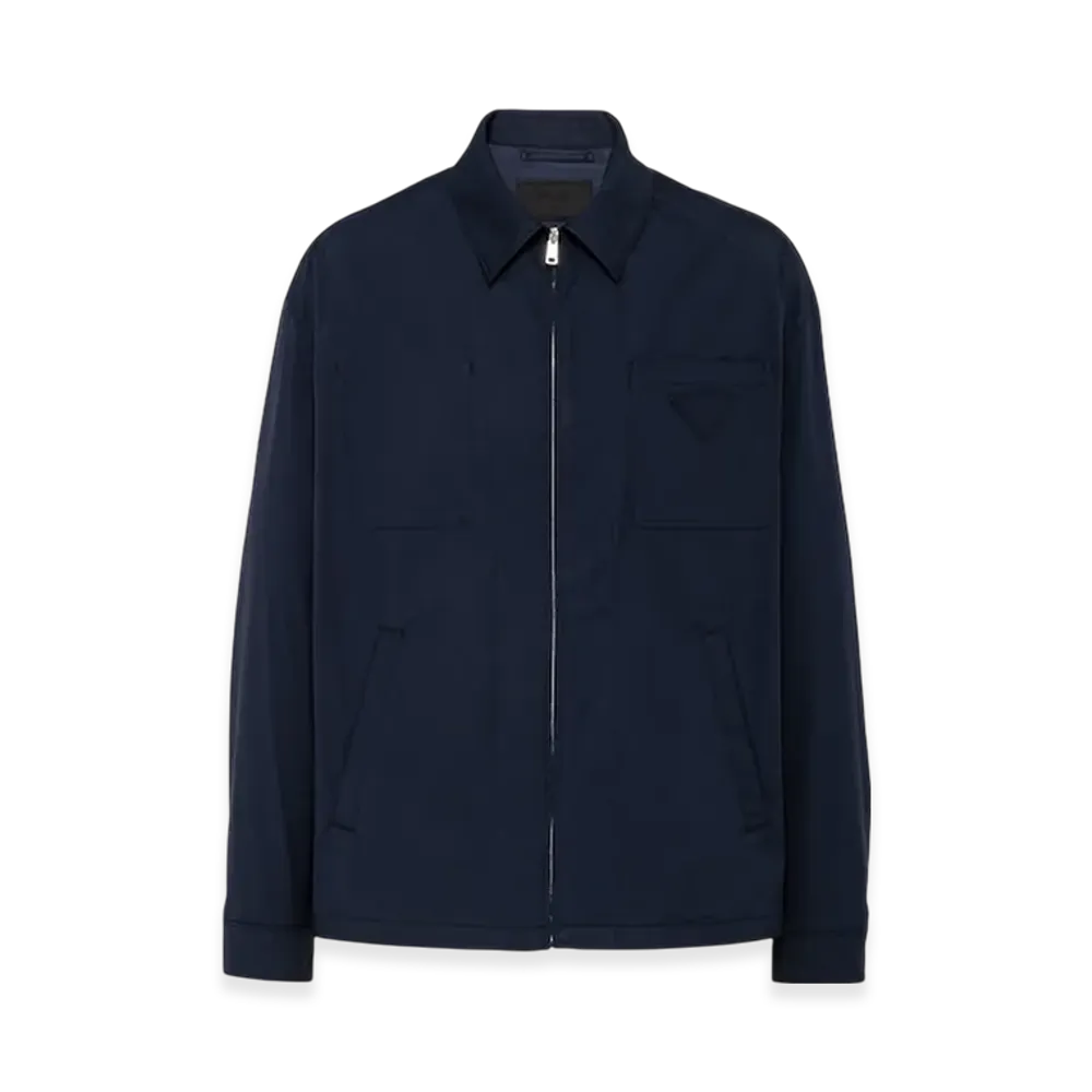 PRADA Stretch Cotton Blouson Jacket "Blue"