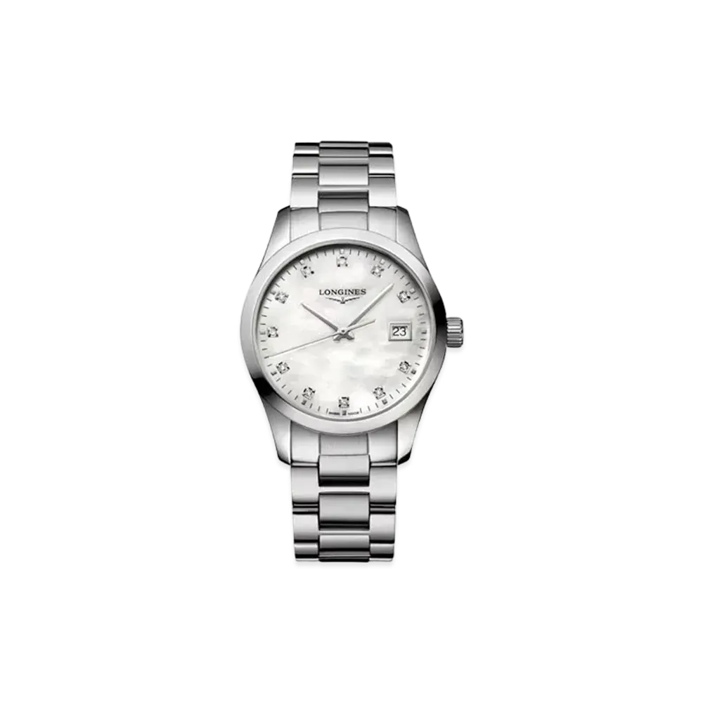 Longines Conquest Classic 34.00mm "White Mother-of-Pearl/Stainless Steel" L2.386.4.87.6