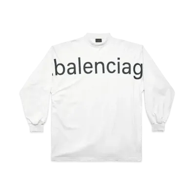BALENCIAGA MENS Long Sleeve T-shirt Oversized "White/Black"