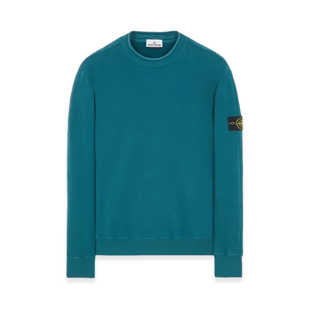 Stone Island 61352 Stretch Cotton Fleece Mock Turtleneck Sweatshirt - 23FW "Dark Teal Green"