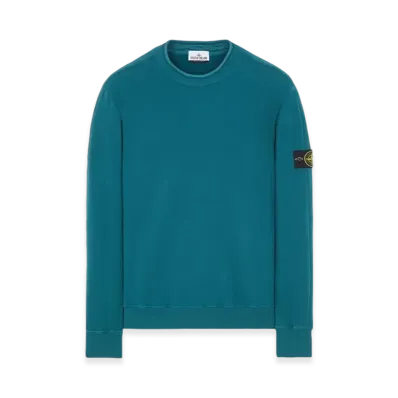 Stone Island 61352 Stretch Cotton Fleece Mock Turtleneck Sweatshirt - 23FW "Dark Teal Green"