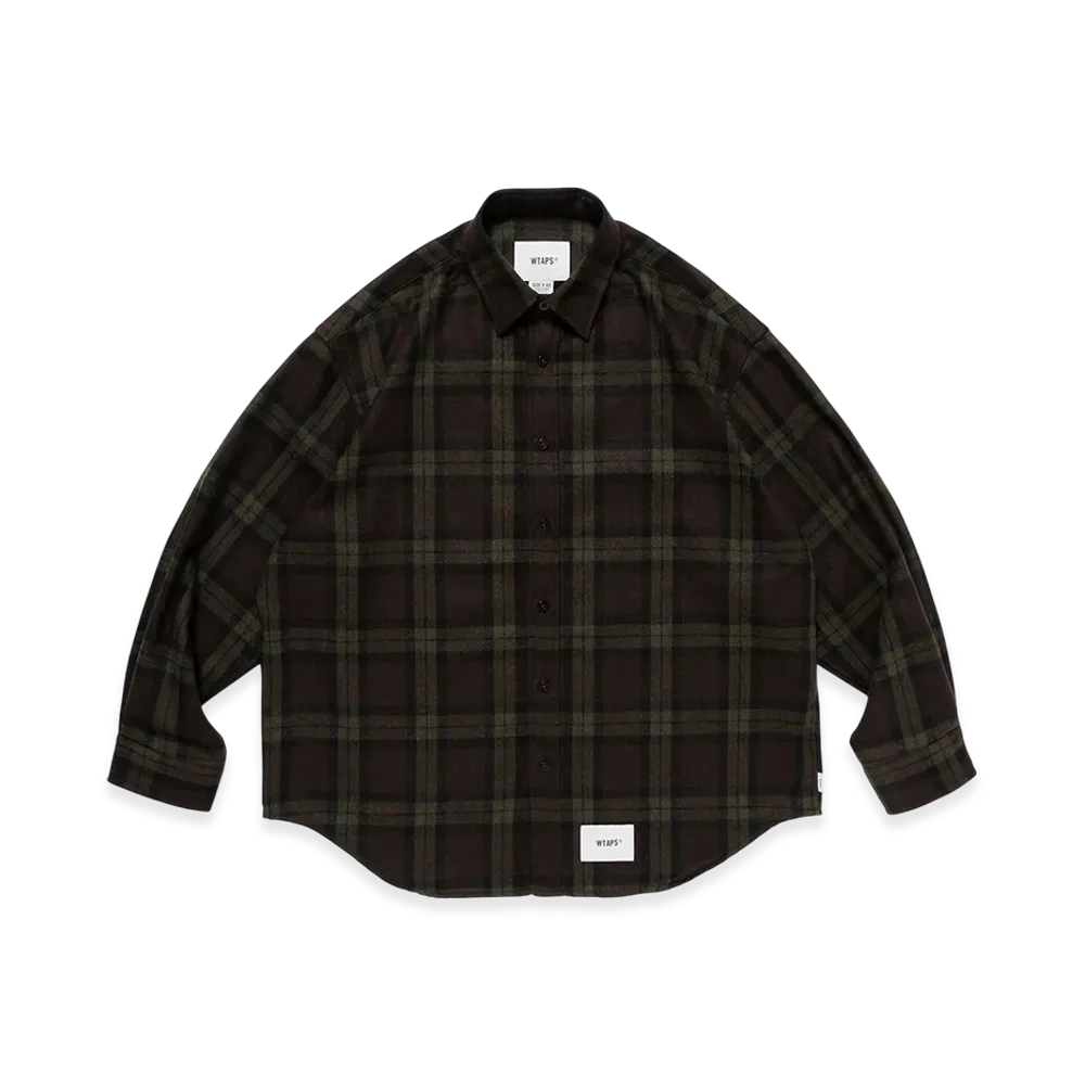 WTAPS TXT 01 / LS / WOPL. Tweed. Textile. OF "Olive Drab"