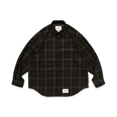 WTAPS TXT 01 / LS / WOPL. Tweed. Textile. OF "Olive Drab"