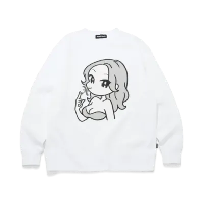 GOD SELECTION XXX x conix Crew Neck Sweat Shirts GX-A24-CXCN-01 "White"