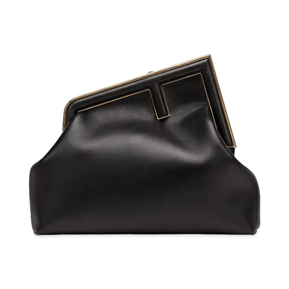 FENDI First Medium Leather Bag "Black"