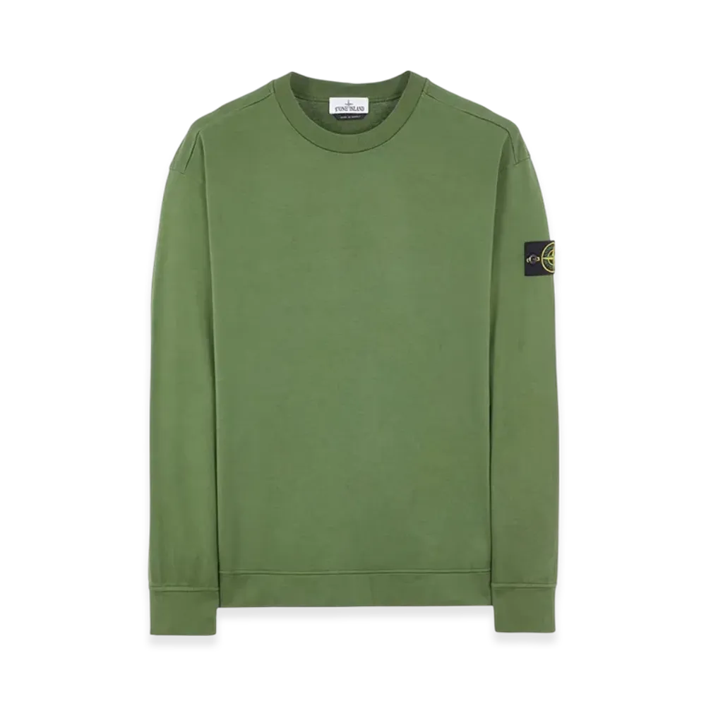 Stone Island 63750 Garment Dyed Gauzed Cotton Crewneck Sweatshirt - 22FW "Olive Green"