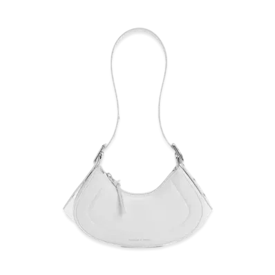 CHARLES & KEITH Petra Curved Shoulder Bag "White"