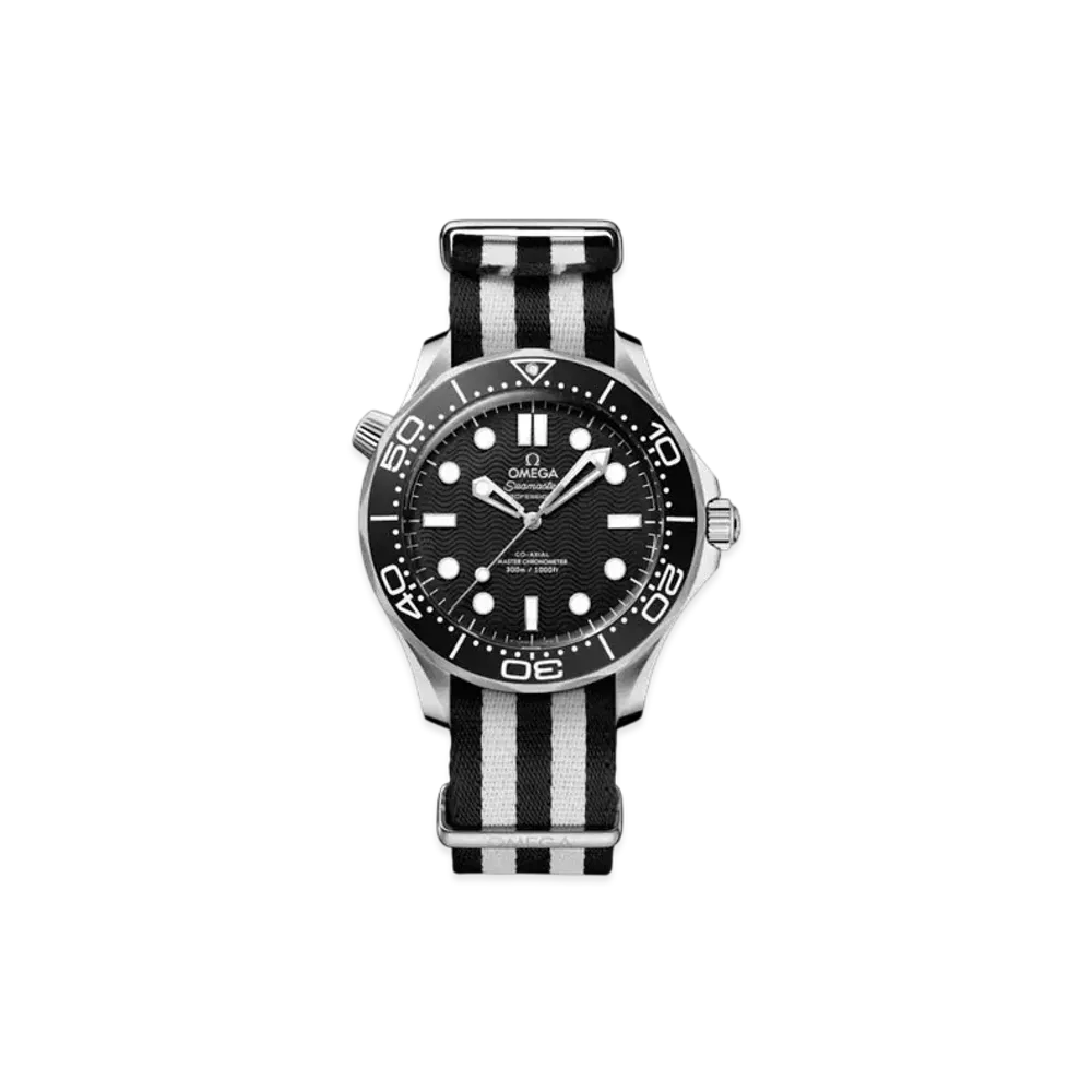 OMEGA Seamaster Diver 300M 42MM NATO Strap "Stainless Steel/Black/White" 210.32.42.20.01.005