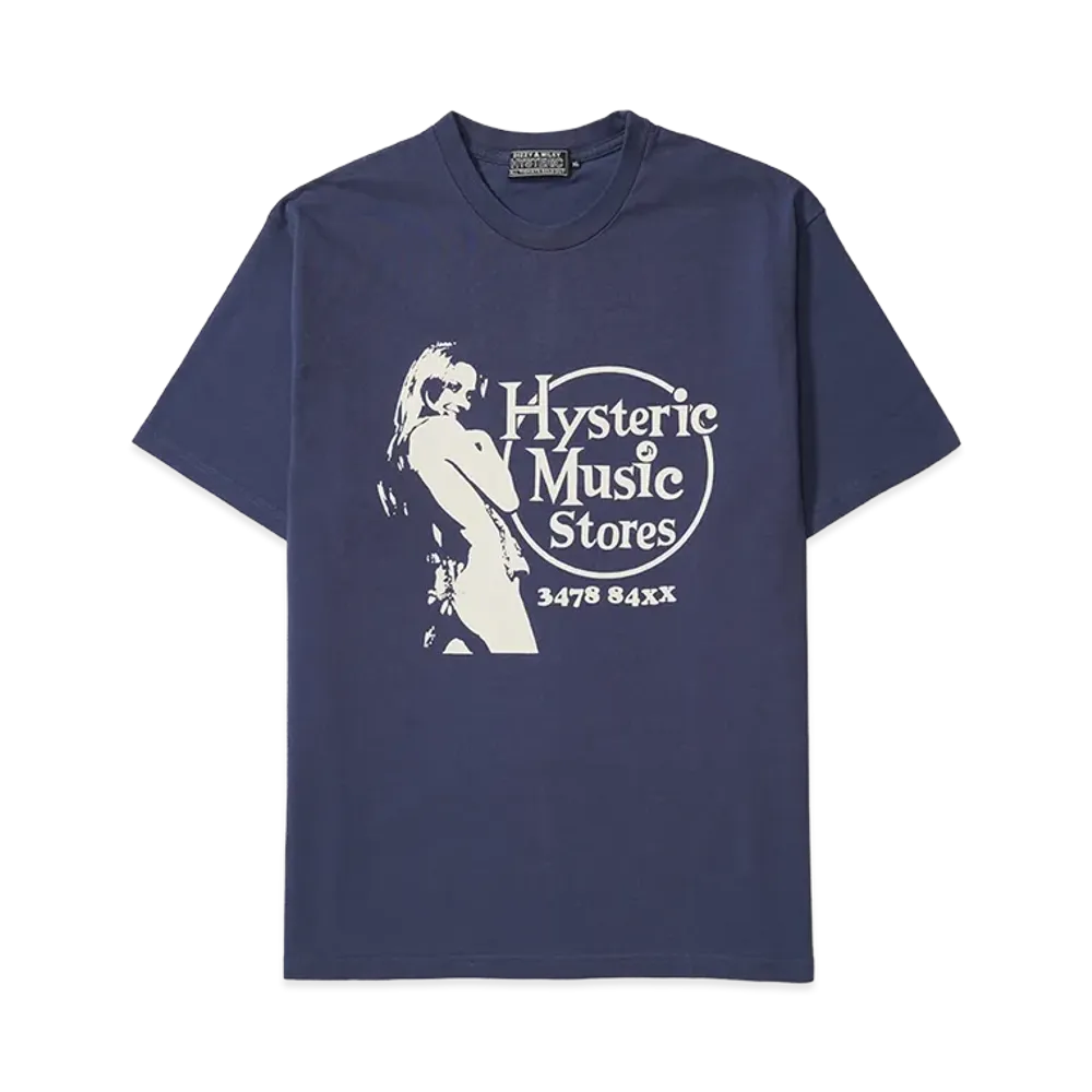HYSTERIC GLAMOUR Music Store T-Shirt "Navy"
