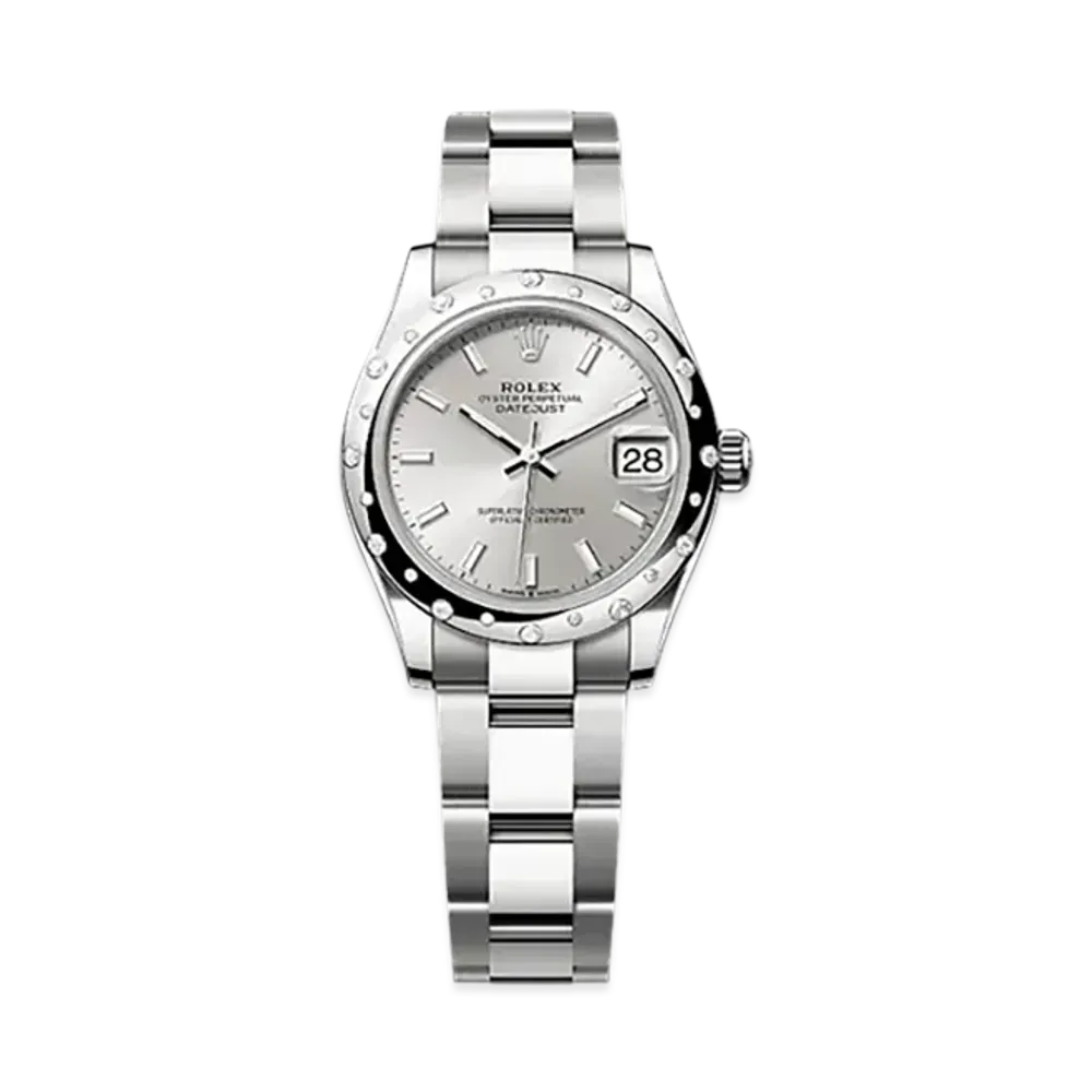ROLEX Datejust 31mm Oystersteel & White Gold Diamond 278344RBR "Silver"