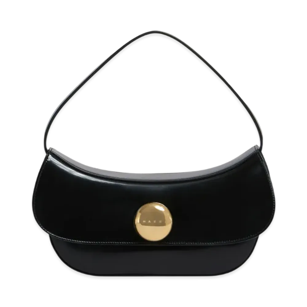 MARNI Butterfly Medium Hobo Bag in Leather "Black"