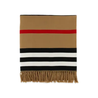 Burberry Embroidered Cotton Blanket "Beige"