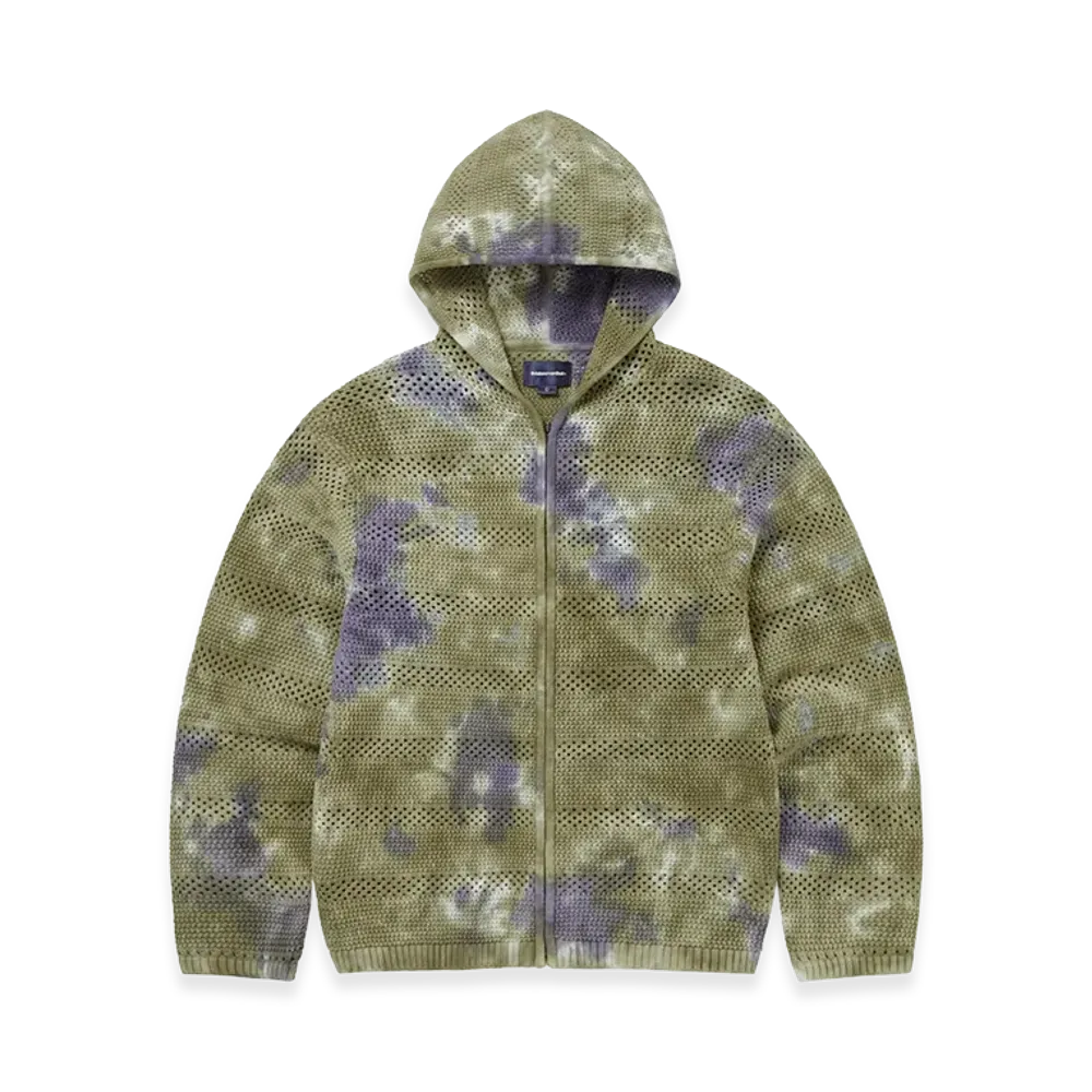 thisisneverthat Crochet Knit Zip Hoodie "Olive Green"