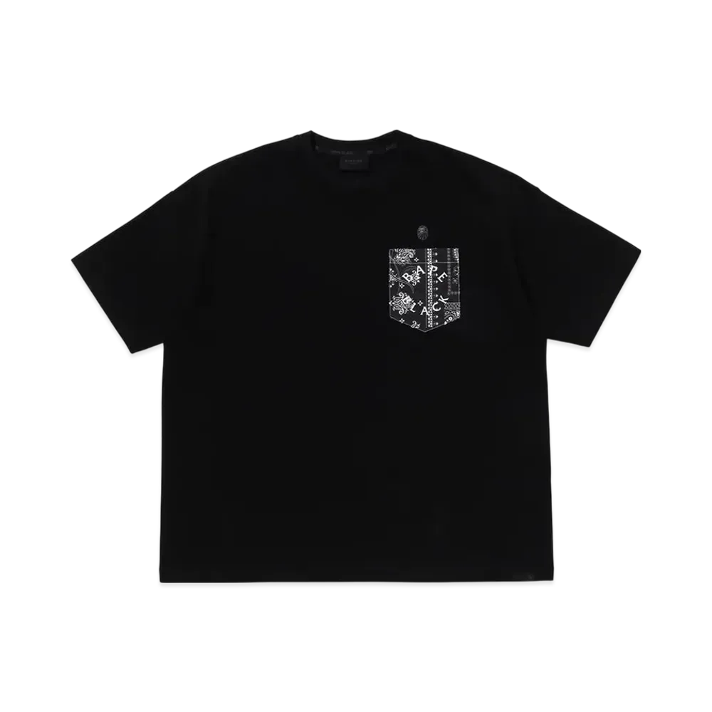 A BATHING APE Bape Black Paisley Pocket Tee #2 "Black"