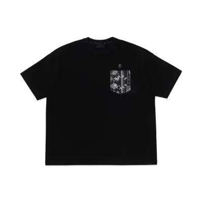 A BATHING APE Bape Black Paisley Pocket Tee #2 "Black"