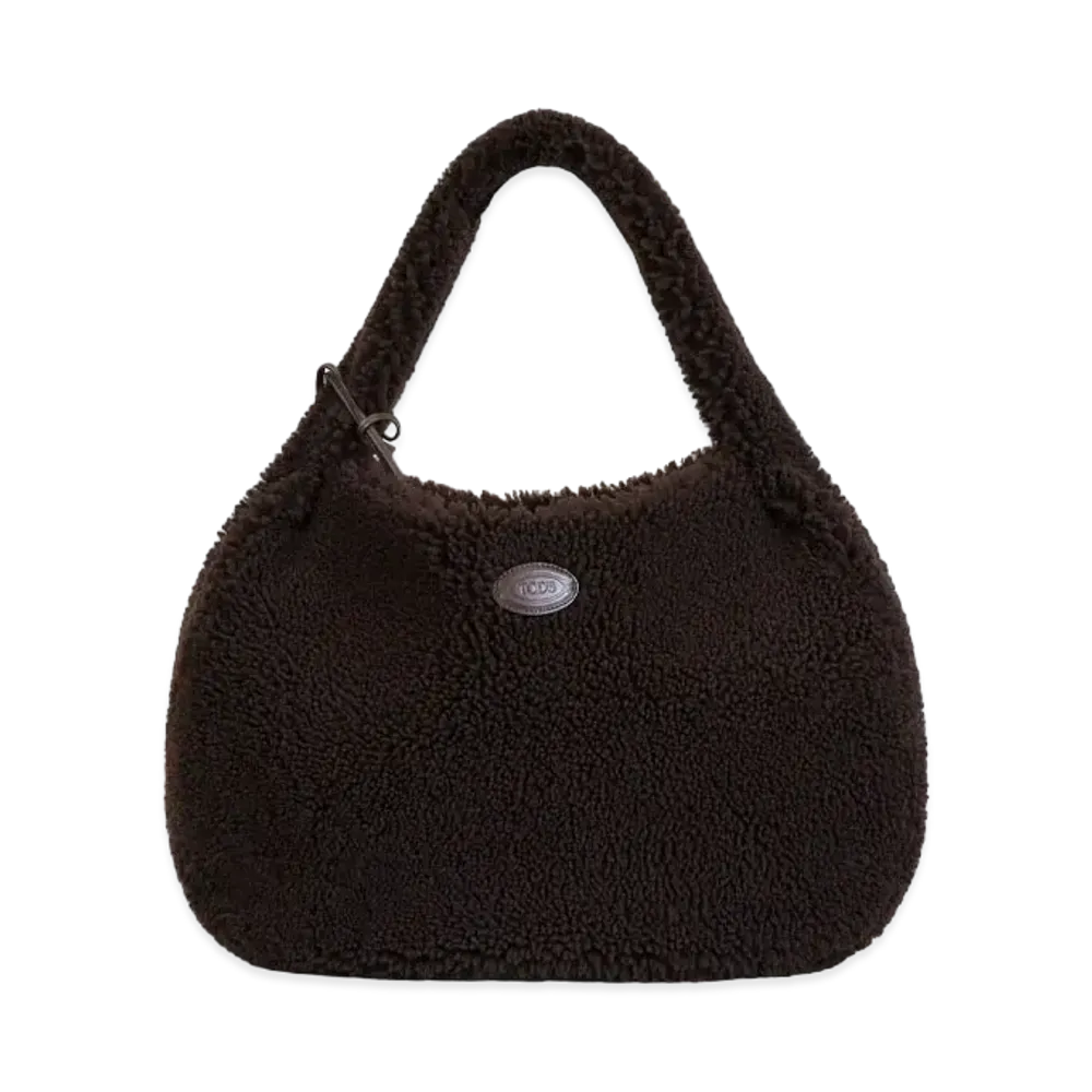 TOD'S Shirt Hobo Bag In Sheepskin Large "Brown"