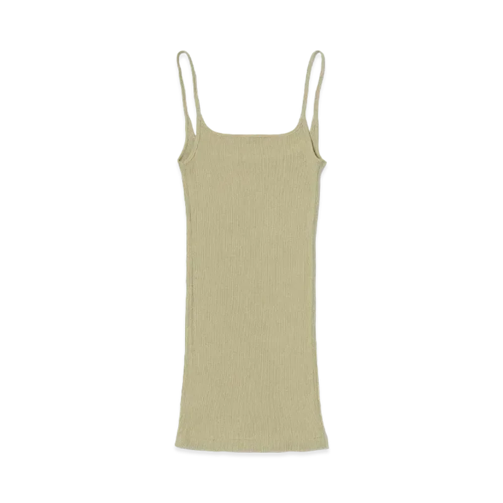 AURALEE Organic Soft Rib Camisole "Khaki Beige"