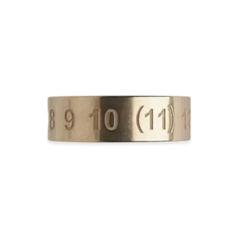 Maison Margiela Numerical Band Silver Ring "Matte Yellow"