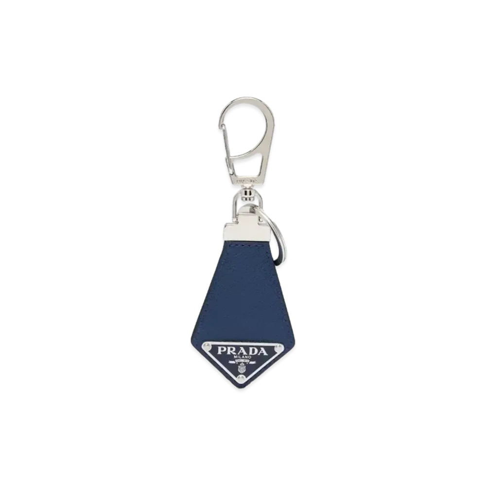 PRADA Saffiano Leather Keychain "Blulette"