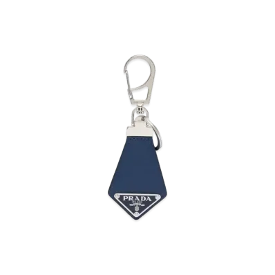 PRADA Saffiano Leather Keychain "Blulette"