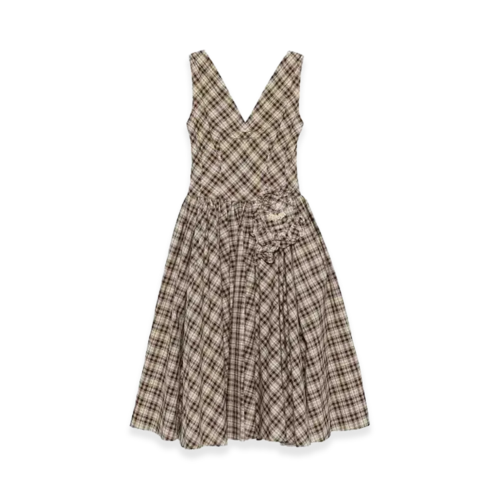 PRADA Wonen's Popeline Dress "Brown"