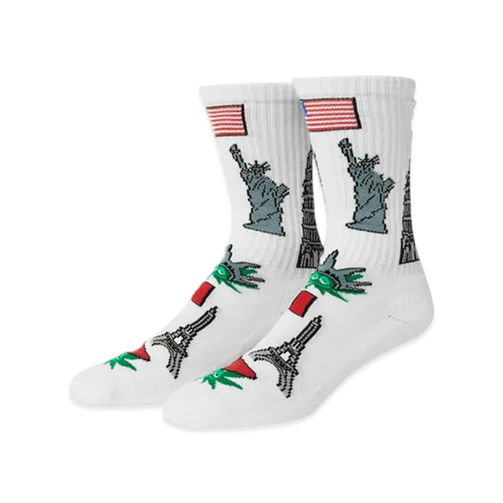 HUF Green Buddy Tourist Socks "White"
