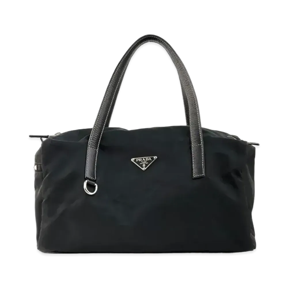 PRADA Nylon Mini Boston Handle Bag "Black"