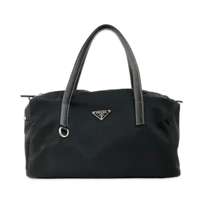 PRADA Nylon Mini Boston Handle Bag "Black"