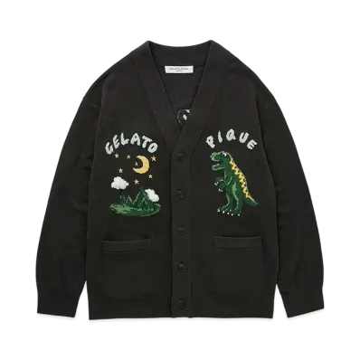 GELATO PIQUE Homme Air Moco Dyna Soja Guard Cardigan "Dark Gray"