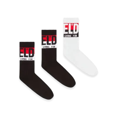 Diesel Skm-Ray-Threepack 3-Pack Of Socks With Logo Cuffs "Black White"