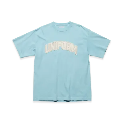 uniform experiment Cut-Out Logo Tee "Light Blue"