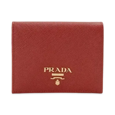 PRADA Saffiano Leather Wallet "Fiery Red"