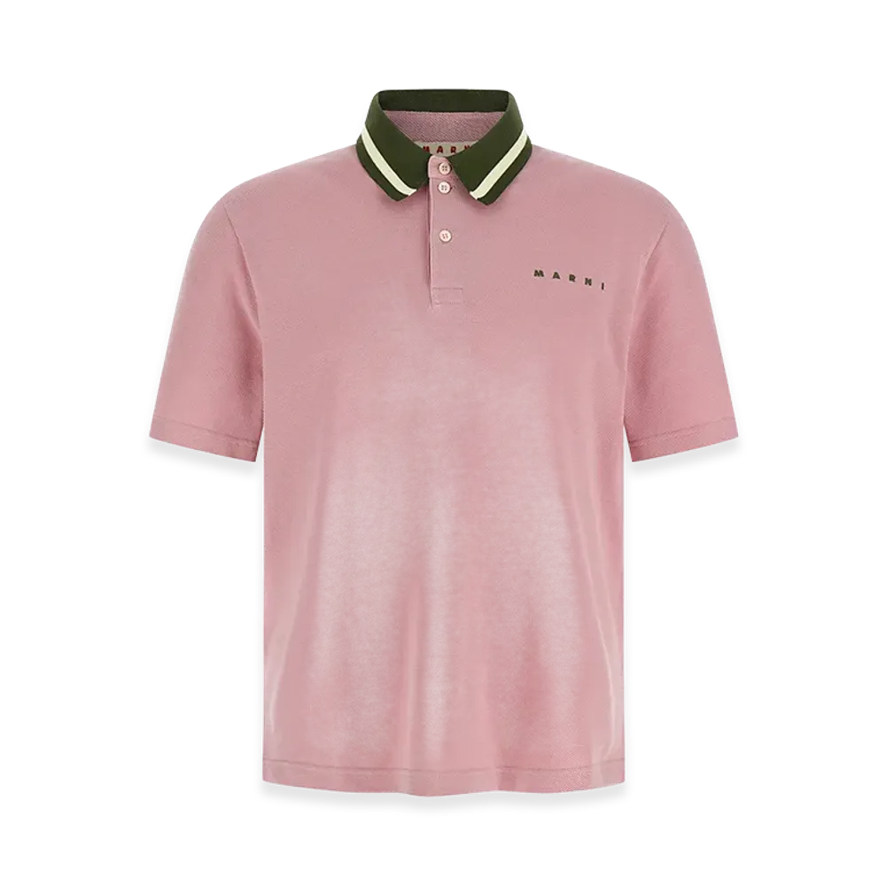 MARNI Pique Cotton Polo Shirt "Pink"