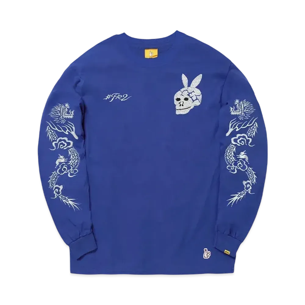FR2 Embroidery Snake & Skull Longsleeve T-Shirt "Blue"