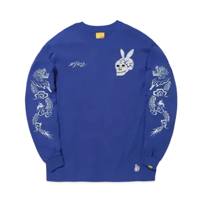 FR2 Embroidery Snake & Skull Longsleeve T-Shirt "Blue"